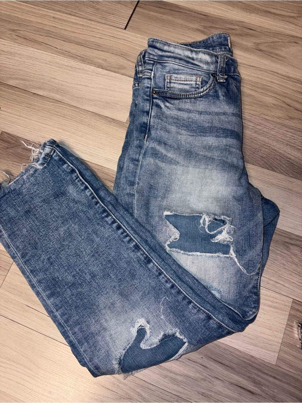 BKE Parker Universal Fit High Rise Distressed Denim Jeans (Size 27)